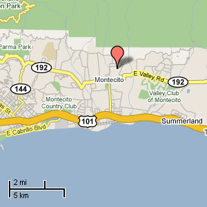 City Location Map - Montecito Estate and Guest House Rental - Villa Del Sol